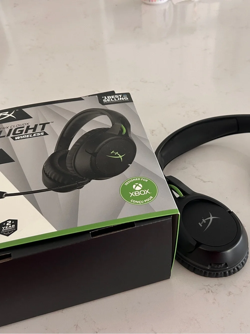Hype CloudX Light Wireless Gaming Headset — Black with Green Accents